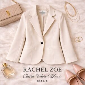 Rachel Zoe Ivory Classic Tailored Blazer Size S Single Button Career Jacket